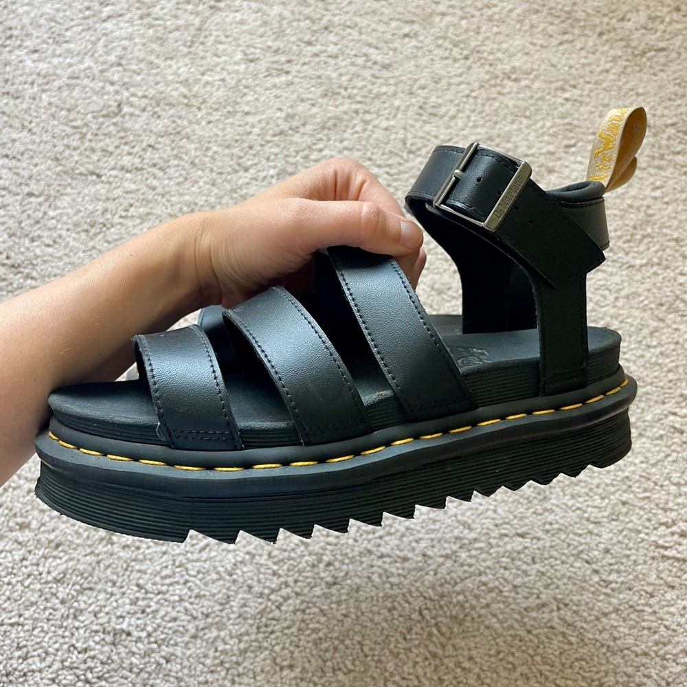 Dr. Martens Black Vegan Blair Gladiator Platform Sandals